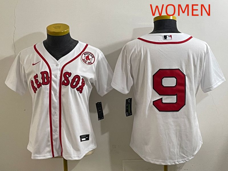 Women Boston Red Sox #9 No Name White Game 2025 Nike MLB Jersey style 7
